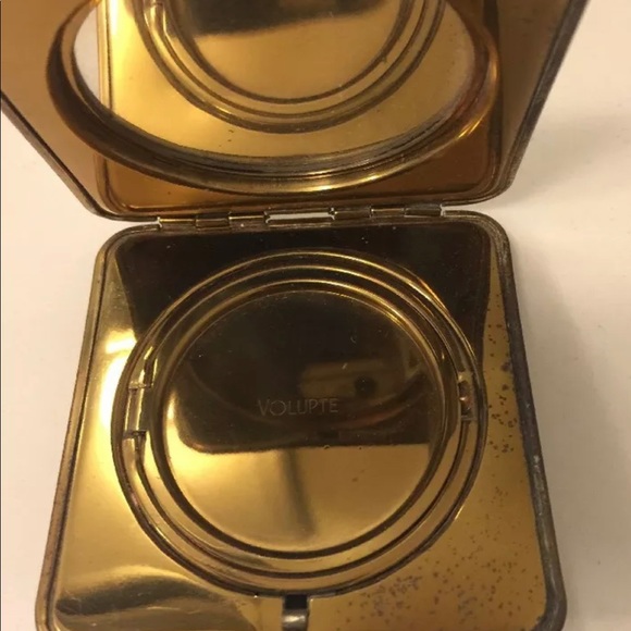VINTAGE Art Deco 1930’s VOLUPTE POWDER COMPACT GOLD TONE DOME STYLE ART DECO - Picture 3 of 6